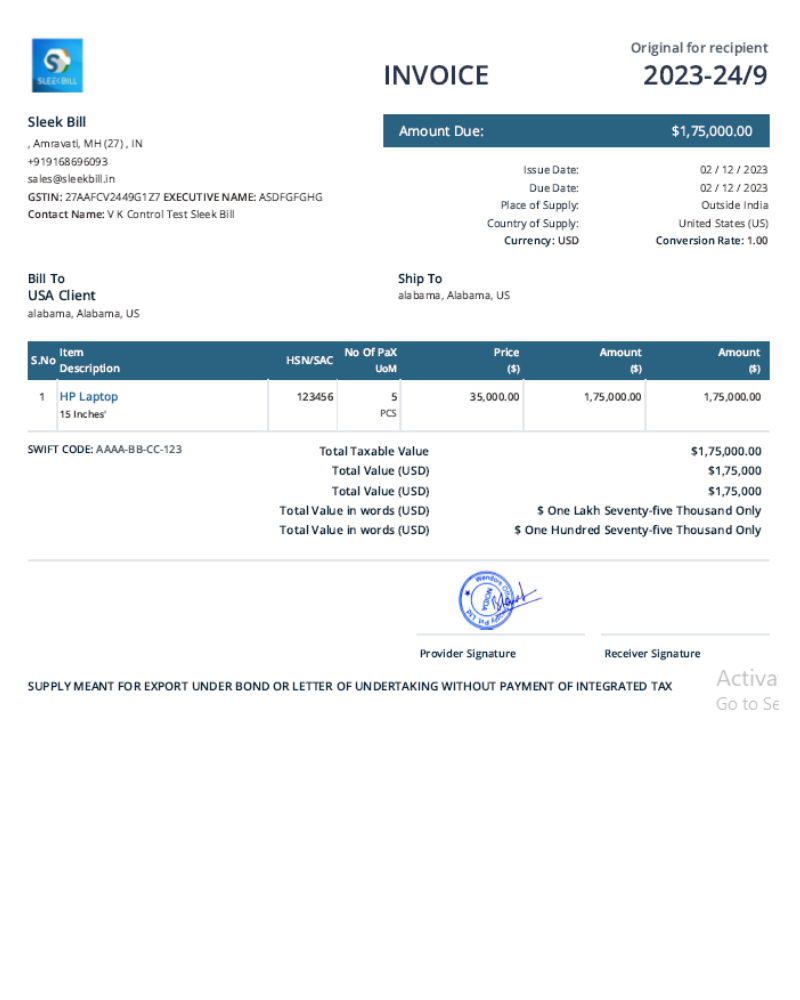 Tax Invoice