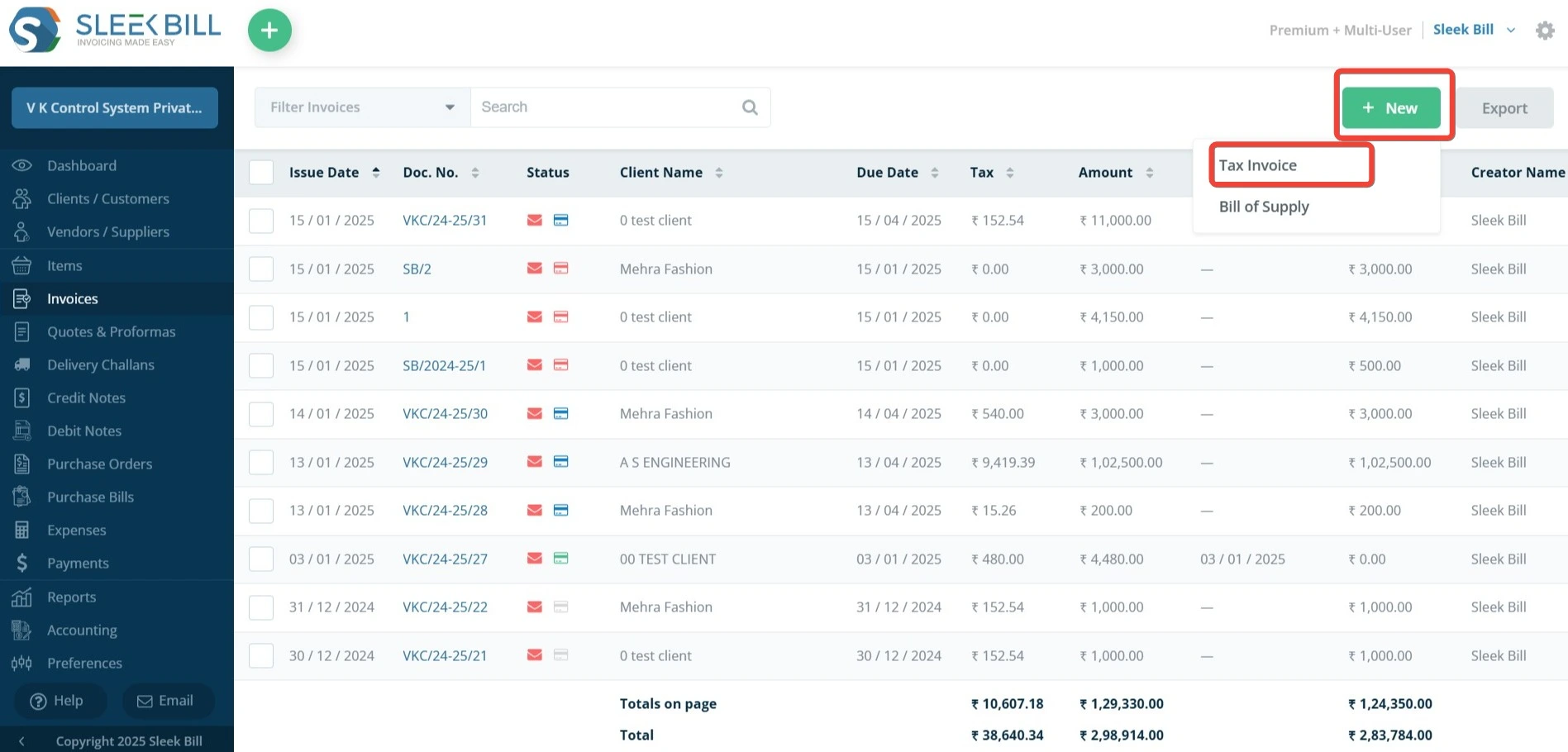 E-Invoice Sample