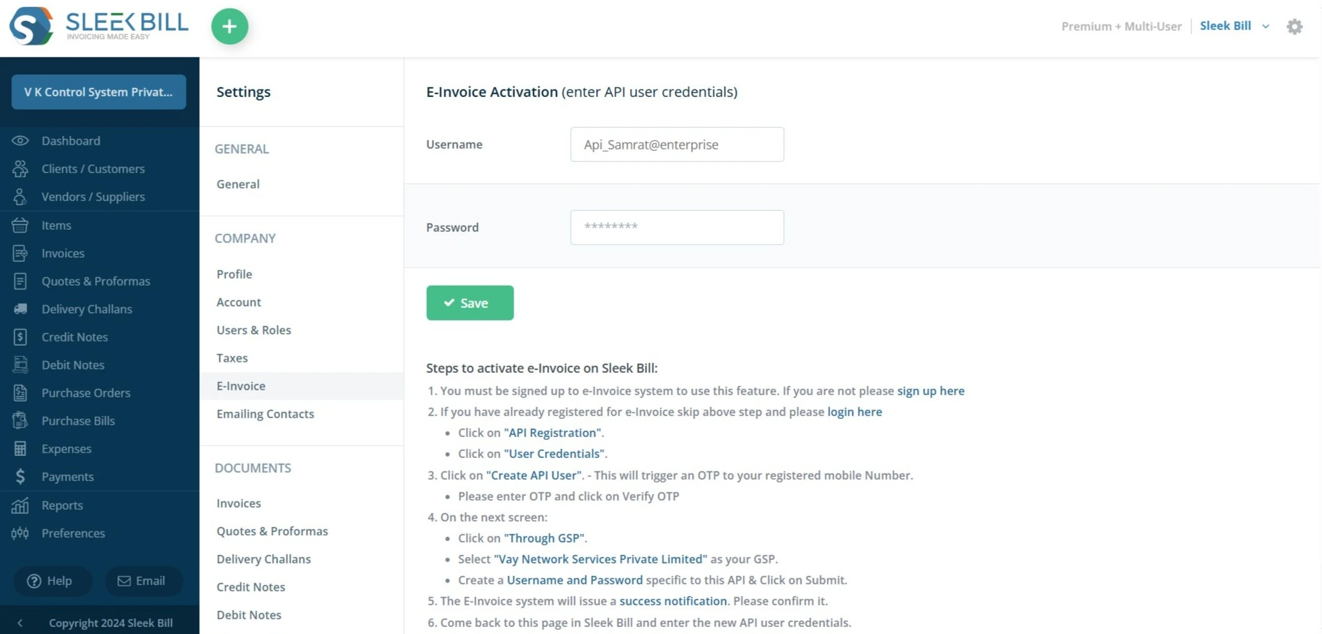 Step 1: Enter API Credentials: