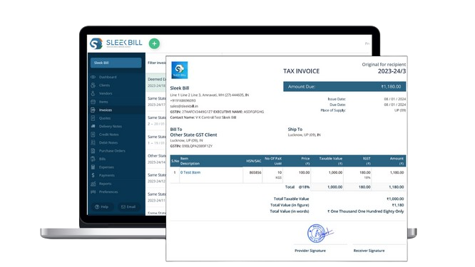 Invoicing GST