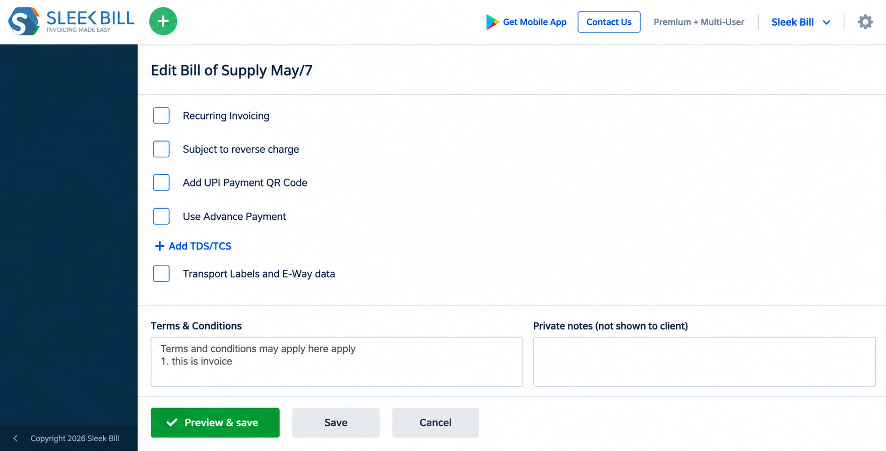 online invoice template