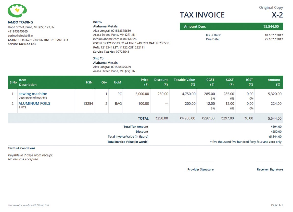 Create Tax Invoice