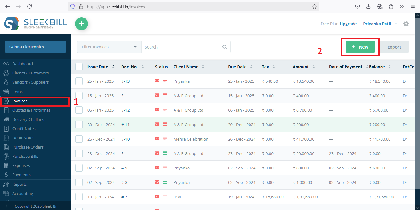 Invoice Generation step-1