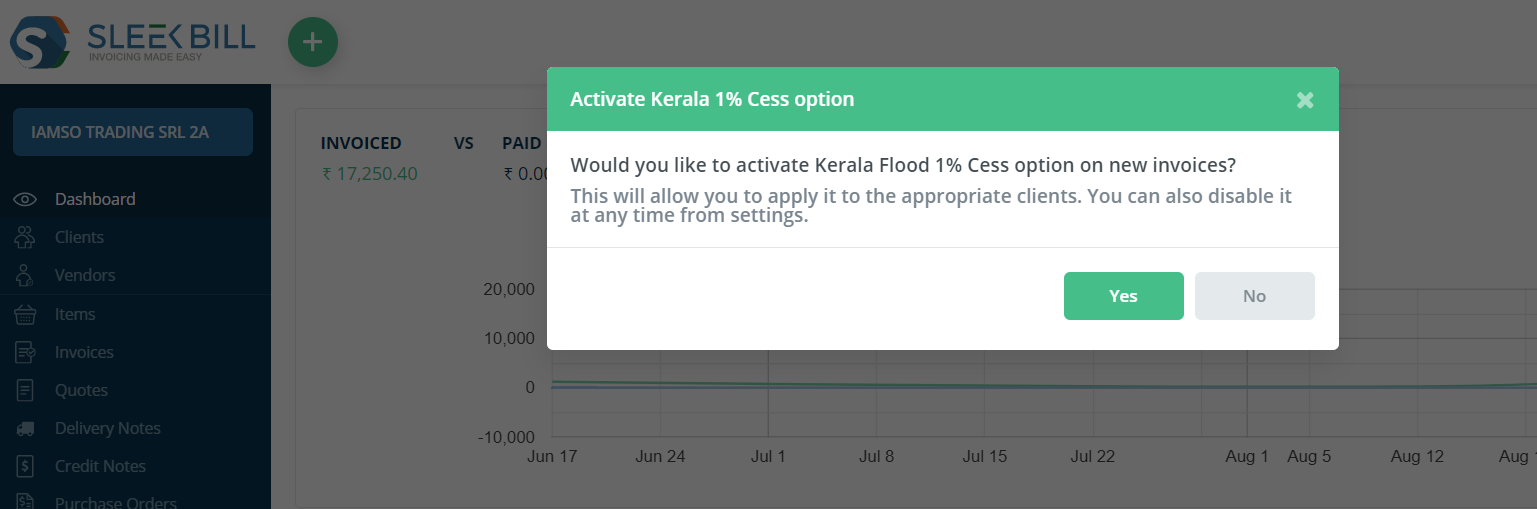 Kerala Flood Cess in Invoice