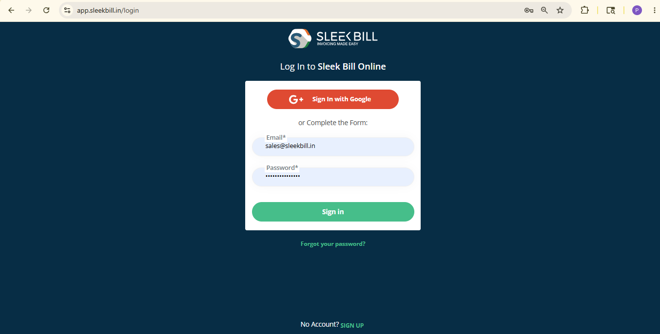 Sleek Bill Login