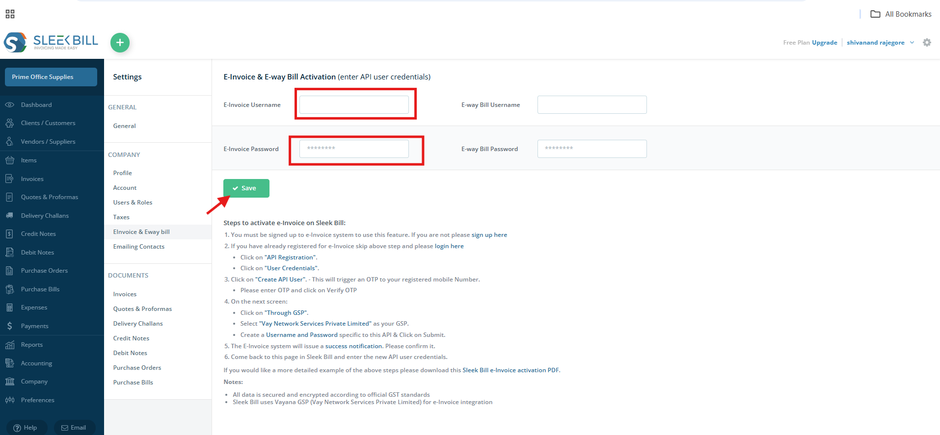E-Invoice Sample