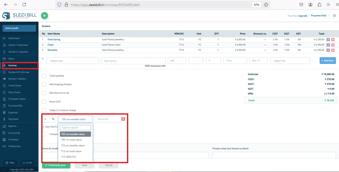 Add-TDS/TCS Taxes