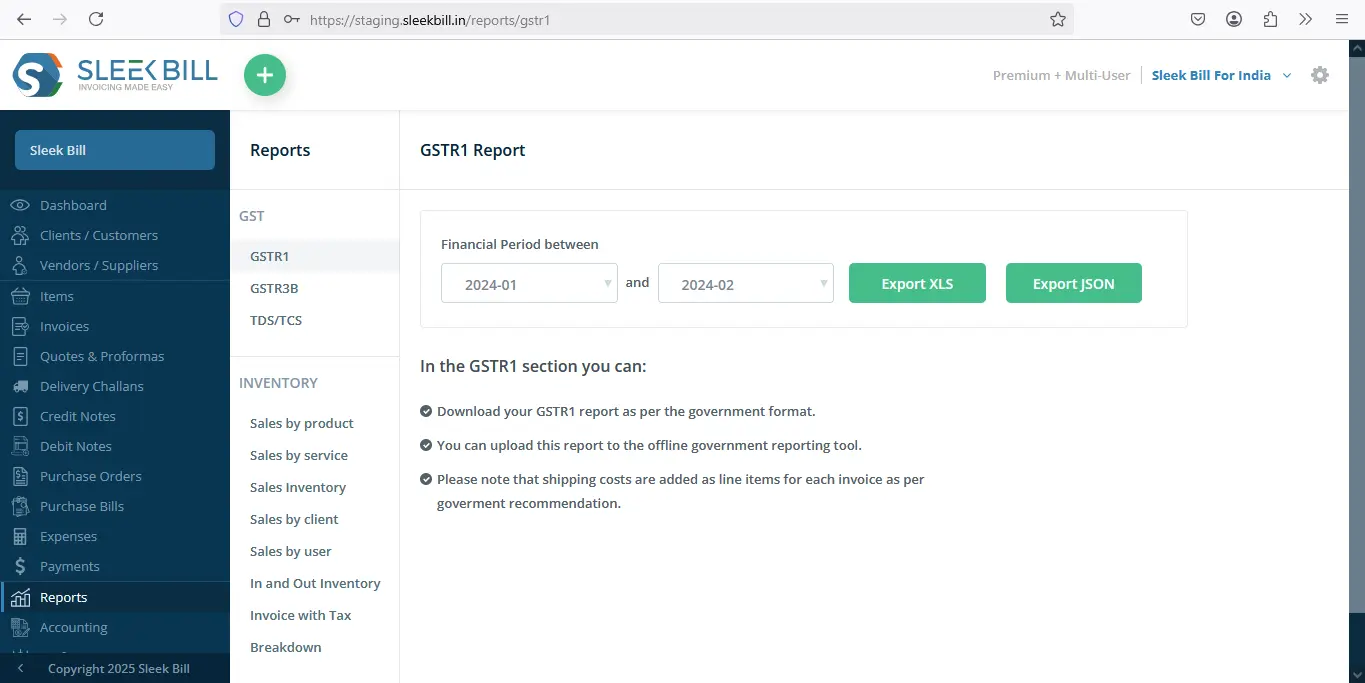GSTR1 and GSTR3B Format Sample