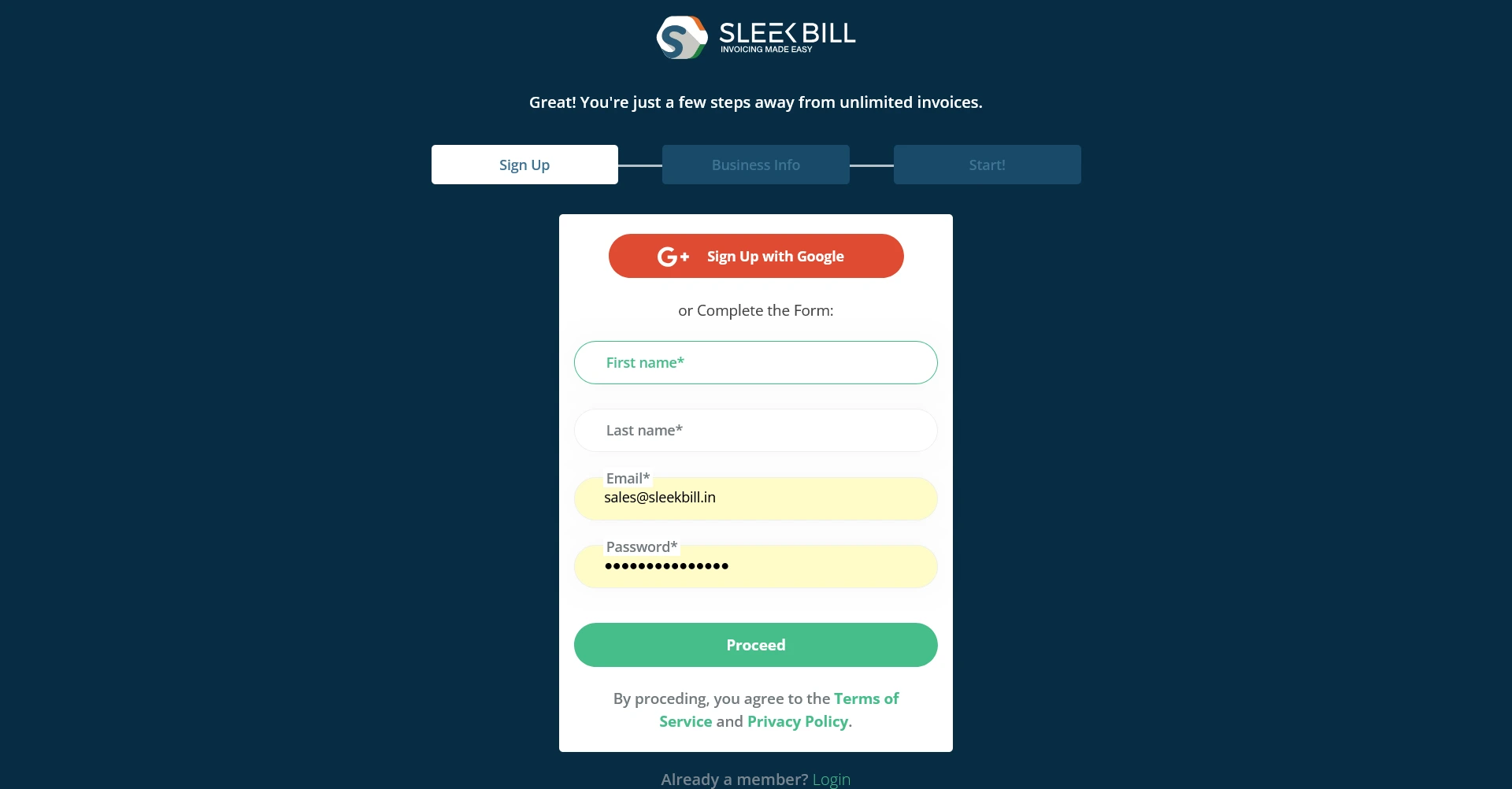 Invoice Step