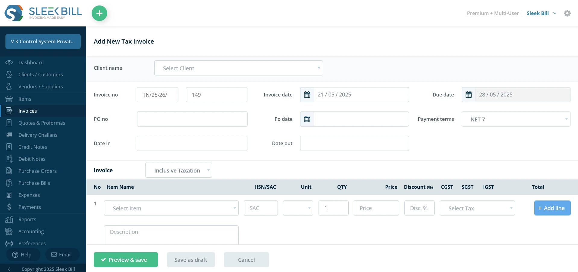 Invoice Step